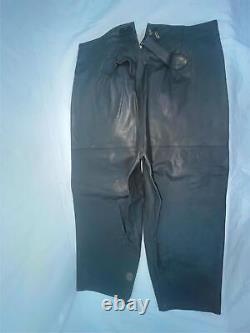 Vtg Ww2 German Kriegsmarine U Boat Gray Leather Jacket Coat Trousers Pants Set