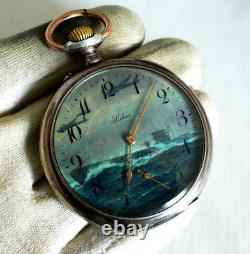 WATCH GERMAN WW2 WWII U-Boat U-1023 31. Fl. Kriegsmarine SIDUS Silver Pocket Watch