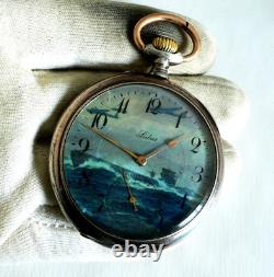 WATCH GERMAN WW2 WWII U-Boat U-1023 31. Fl. Kriegsmarine SIDUS Silver Pocket Watch
