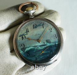 WATCH GERMAN WW2 WWII U-Boat U-1023 31. Fl. Kriegsmarine SIDUS Silver Pocket Watch