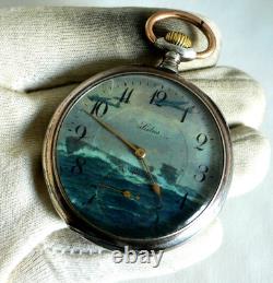 WATCH GERMAN WW2 WWII U-Boat U-1023 31. Fl. Kriegsmarine SIDUS Silver Pocket Watch