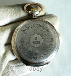 WATCH GERMAN WW2 WWII U-Boat U-1023 31. Fl. Kriegsmarine SIDUS Silver Pocket Watch