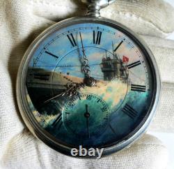 WATCH GERMAN WW2 WWII U-Boat U-995 5. Ft. Kriegsmarine Submarine DOXA Pocket Watch