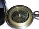 WW-II GERMANY KRIEGSMARINE PUSH-BUTTON BRASS COMPASS RE-CREATION w GERMAN ROSE