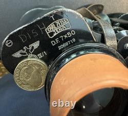 WW2 GERMAN KRIEGSMARINE 7x50 Gas Mask Flak Binoculars RARE US Vet Details