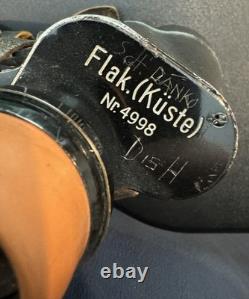 WW2 GERMAN KRIEGSMARINE 7x50 Gas Mask Flak Binoculars RARE US Vet Details