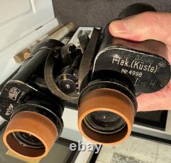 WW2 GERMAN KRIEGSMARINE 7x50 Gas Mask Flak Binoculars RARE US Vet Details