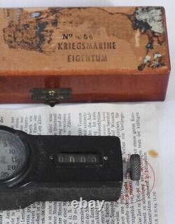 WW2 GERMAN KRIEGSMARINE Tachometer Probator for U-BOAT CREW +case & paper D. R. P