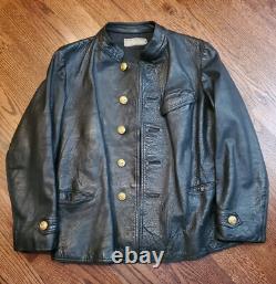 WW2 GERMAN Original KRIEGSMARINE Navy UBoat Submarine Named Black Leather Jacket