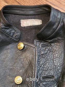 WW2 GERMAN Original KRIEGSMARINE Navy UBoat Submarine Named Black Leather Jacket
