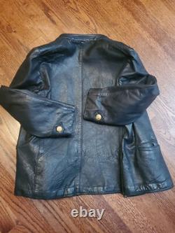 WW2 GERMAN Original KRIEGSMARINE Navy UBoat Submarine Named Black Leather Jacket