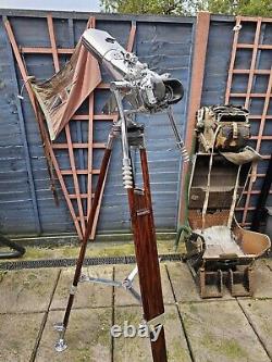 WW2 German Carl Zeiss BLC Kriegsmarine 12 x 60 Flak Binocular On A Wooden Tripod