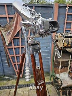 WW2 German Carl Zeiss BLC Kriegsmarine 12 x 60 Flak Binocular On A Wooden Tripod