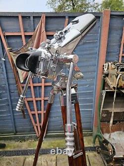 WW2 German Carl Zeiss BLC Kriegsmarine 12 x 60 Flak Binocular On A Wooden Tripod