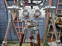 WW2 German Carl Zeiss BLC Kriegsmarine 12 x 60 Flak Binocular On A Wooden Tripod