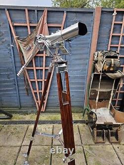 WW2 German Carl Zeiss BLC Kriegsmarine 12 x 60 Flak Binocular On A Wooden Tripod