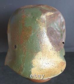 WW2 German'D-Day' era Marineartillerie Camo Helmet Shell from Longues-Sur-Mer