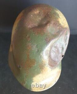 WW2 German'D-Day' era Marineartillerie Camo Helmet Shell from Longues-Sur-Mer