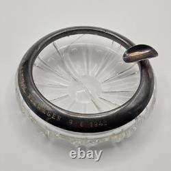 WW2 German Kriegsmarine 835 Silver & Cut Crystal Ashtray Admiral Norwegen 9