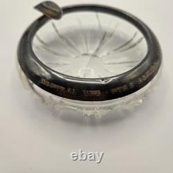 WW2 German Kriegsmarine 835 Silver & Cut Crystal Ashtray Admiral Norwegen 9
