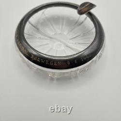 WW2 German Kriegsmarine 835 Silver & Cut Crystal Ashtray Admiral Norwegen 9
