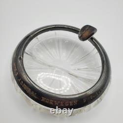 WW2 German Kriegsmarine 835 Silver & Cut Crystal Ashtray Admiral Norwegen 9
