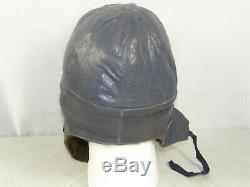 WW2 German Kriegsmarine EM/NCO FOUL WEATHER LEATHER SKULL CAP HAT