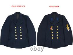 WW2 German Kriegsmarine EM navy blue wool PEA tunic jacket L