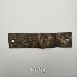 WW2 German Kriegsmarine Gewehrmunitionskammer Brass Sign Plate III 8.4 Original