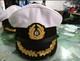 WW2 German Kriegsmarine Kapitan visor cap. White cotton top, single braided peak