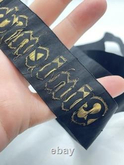 WW2 German Kriegsmarine Linienschiff Schlesien Full Uncut Cap Tally Mined 1945