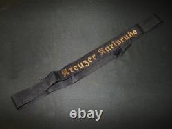 WW2 German Kriegsmarine Mützenband SAILOR CAP TALLEY KREUZER KARLSRUHE
