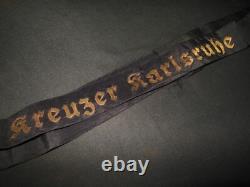 WW2 German Kriegsmarine Mützenband SAILOR CAP TALLEY KREUZER KARLSRUHE