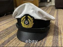 WW2 German Kriegsmarine NCO Crusher Cap White Floppy Style Visor Hat