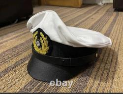 WW2 German Kriegsmarine NCO Crusher Cap White Floppy Style Visor Hat