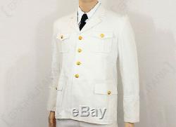 WW2 German Kriegsmarine Officer White Tunic Repro Navy Sailor Shirt Top Jacket