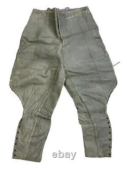 WW2 German Kriegsmarine Officers Grey Leather Breeches Pants