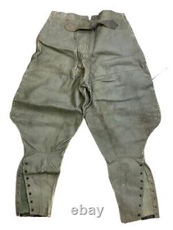 WW2 German Kriegsmarine Officers Grey Leather Breeches Pants