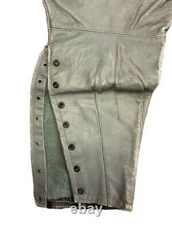 WW2 German Kriegsmarine Officers Grey Leather Breeches Pants