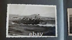 WW2 German Kriegsmarine Photo Album, Flak Barge, Genoa, Italian Aircraft Carrier
