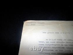 WW2 German Kriegsmarine SIGNED DEATH LETTER DR OTTO TARNOW SIMFEROPOL