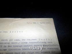 WW2 German Kriegsmarine SIGNED DEATH LETTER DR OTTO TARNOW SIMFEROPOL