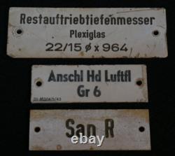 WW2 German Kriegsmarine System ID Plaques Set of Three 1943 Buoyancy Depth Gauge