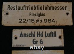 WW2 German Kriegsmarine System ID Plaques Set of Three 1943 Buoyancy Depth Gauge