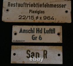 WW2 German Kriegsmarine System ID Plaques Set of Three 1943 Buoyancy Depth Gauge