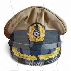 WW2 German Kriegsmarine Tropical Visor Cap Hat Captain Embroidered Visor Cap