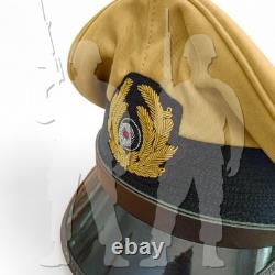 WW2 German Kriegsmarine Tropical Visor Cap Hat NCO Captain Embroidered Visor Cap