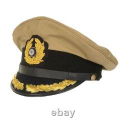 WW2 German Kriegsmarine Tropical Visor Hat/Cap Captain Embroidered Visor Cap