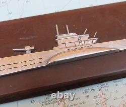 WW2 German Kriegsmarine U-Boat Submarine Half Hull Relief Plaque #1