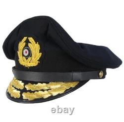 WW2 German Kriegsmarine Visor Cap Admiral Replica Uniform Hat Military Surplus
